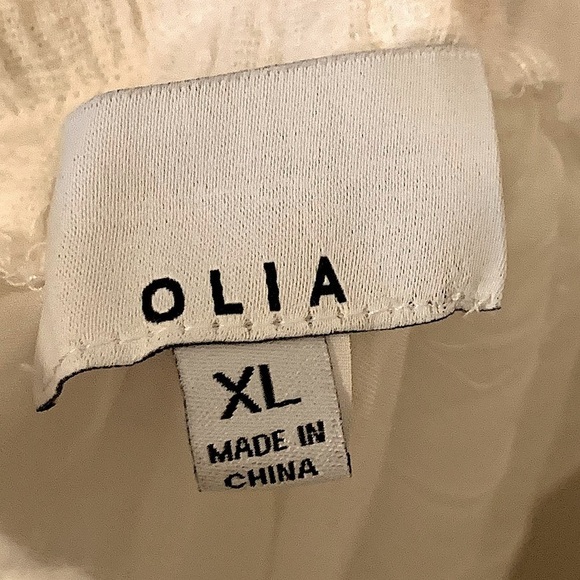 OLIA Ivory Cotton Gauze Backless Dress Size XL - Picture 5 of 14